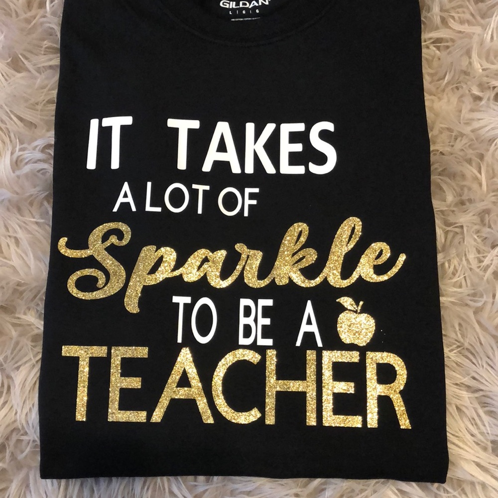 Womens Teacher sparkle Graphic Tee